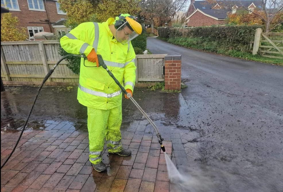 While I clean this property in Sutton Coldfield, the turbo gun remove all the weeds and moss.